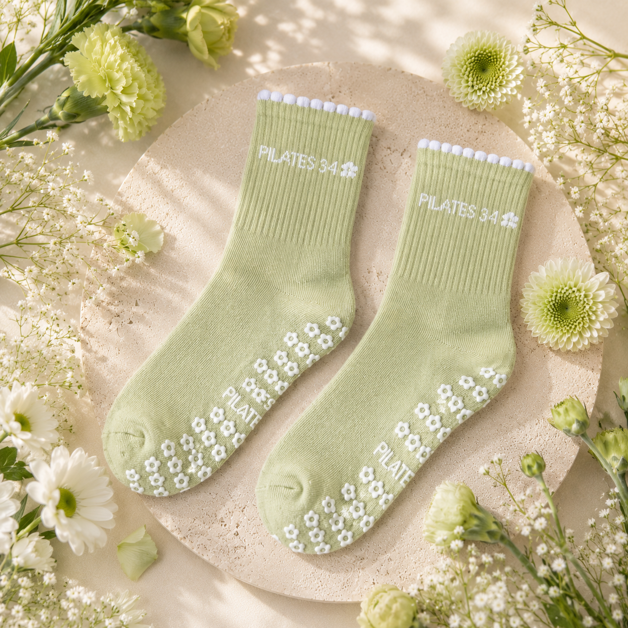 Sage Green Grip Socks