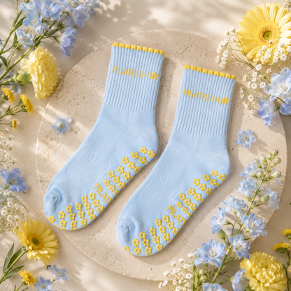 Buttercup Blue Grip Socks